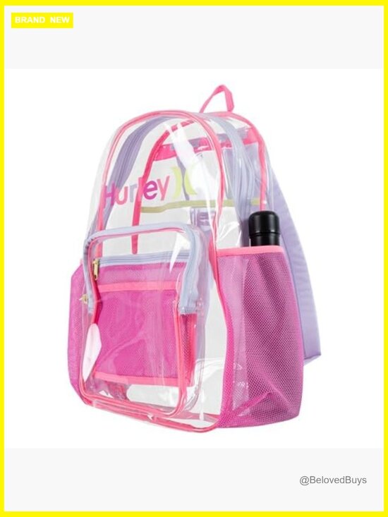 Clear Backpack with Zipper Closure and Adjustable Straps